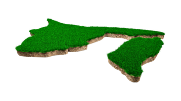 brunei carte coupe transversale de la géologie des sols avec de l'herbe verte et de la texture du sol rocheux illustration 3d png