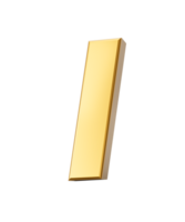 gouden alfabet l 3d gouden klein brieven 3d illustratie png