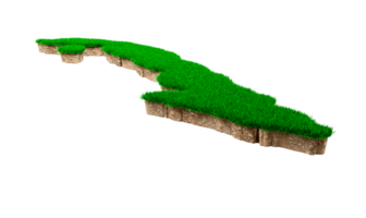 kuba karte boden land geologie querschnitt mit grünem gras und felsen bodentextur 3d illustration png