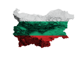 Bulgaria Map Bulgaria Flag Shaded relief Color Height map 3d illustration png