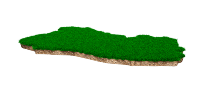 el salvador mapa solo geologia terra seção transversal com grama verde e textura do solo de rocha ilustração 3d png