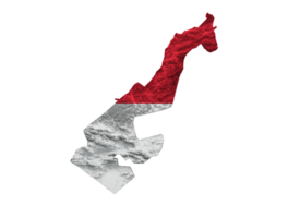 Monaco Karta Monaco flagga skuggad lättnad Färg höjd Karta 3d illustration png