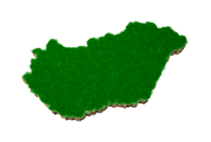 hongrie carte coupe transversale de la géologie des sols avec de l'herbe verte et de la texture du sol rocheux illustration 3d png