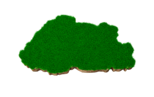 bhutan kaart bodem land geologie dwarsdoorsnede met groen gras en rotsgrond textuur 3d illustratie png