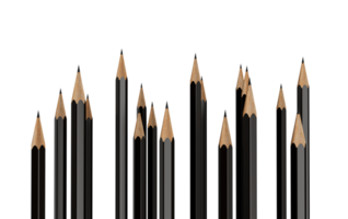 Sharp Black graphite pencils closeup 3d illustration png