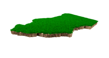tschad karte boden land geologie querschnitt mit grünem gras und felsen bodentextur 3d illustration png