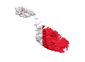 Malta mapa Malta bandeira sombreado alívio cor altura mapa 3d ilustração png