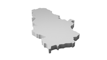 Serbia 3D map Geography Cartography and topology 3D illustration png