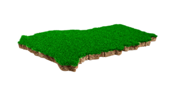 Ghana Map soil land geology cross section with green grass and Rock ground texture 3d illustration png