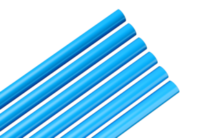 Blue PVC pipes top view 3d illustration png