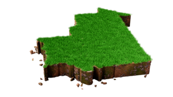 Mauritania Map Grass and ground texture 3d illustration png