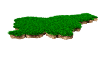 Slovenië kaart bodem land geologie dwarsdoorsnede met groen gras en rotsgrond textuur 3d illustratie png