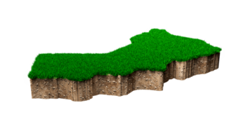 Oman Map soil land geology cross section with green grass and Rock ground texture 3d illustration png