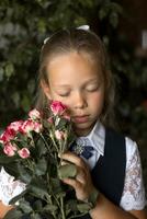 Primary school girl, in school uniform photo