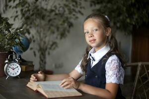 Primary school girl, in school uniform photo