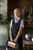 Primary school girl, in school uniform photo