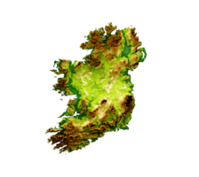 Irlanda carta geografica ombroso sollievo colore altezza carta geografica 3d illustrazione png