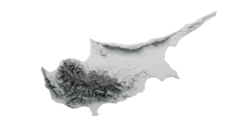 Zypern Karte Zypern Flagge schattiert Linderung Farbe Höhe Karte 3d Illustration png