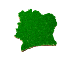 carte de la côte d'ivoire coupe transversale de la géologie des sols avec de l'herbe verte et de la texture du sol rocheux illustration 3d png