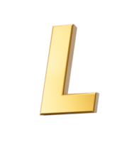 d'or alphabet l 3d d'or des lettres Nombres 3d illustration png