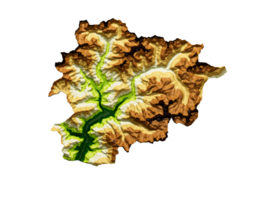 andorra mapa sombreado alívio cor altura mapa 3d ilustração png