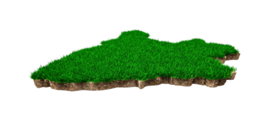 Burundi Map soil land geology cross section with green grass and Rock ground texture 3d illustration png