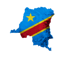 Congo kaart met de vlag kleuren rood en geel schaduwrijk Verlichting kaart 3d illustratie png