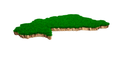 burkina faso kaart bodem land geologie dwarsdoorsnede met groen gras en rotsgrond textuur 3d illustratie png