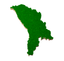 Moldavia mapa suelo tierra geología sección transversal con hierba verde y textura de suelo de roca ilustración 3d png