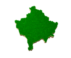 Kosovo mapa solo geologia terra seção transversal com grama verde e textura do solo de rocha ilustração 3d png