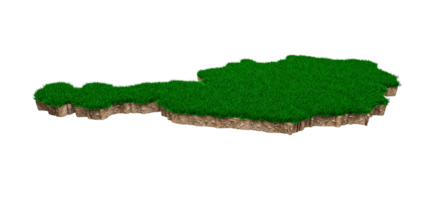 oostenrijk, kaart, bodem, land, geologie, dwarsdoorsnede, met, groen gras, en, rots, grond, textuur, 3d, illustration png