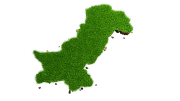pakistan carte vue de dessus 3d surface d'herbe 14 août jour de l'indépendance illustration 3d png