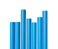 blå pvc-röranslutning pvc-rör för dricksvatten 3d-illustration png
