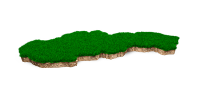 slowakei karte boden land geologie querschnitt mit grünem gras und felsen bodentextur 3d illustration png