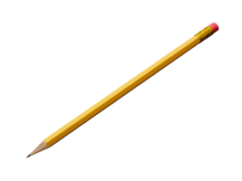 Yellow Pencil  Top View 3d illustration png