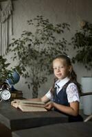 Primary school girl, in school uniform photo