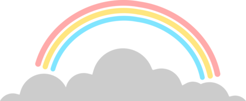 carino arcobaleno con nube png