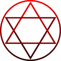 Red magic circle with star of david six pointed star png