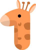 Cute head orange giraffe in zoo drawing doodle png