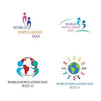 Vector illustration of World Population Day Concept, 11July. Overcrowded, overloaded, explosion of world population and starvation.