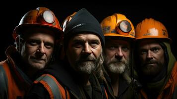 retrato de el trabajador trabajo en equipo con ai generado foto