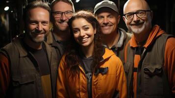 group of the people engineering team with photo