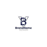 Blue YB Logo Design Vector