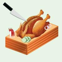 Grill chicken vector art