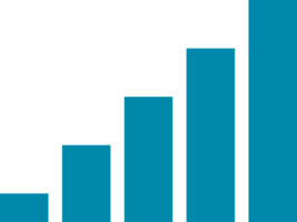 Blue arrow graph growing uptrend financial business statistics png