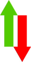 freccia grafico in crescita uptrend e grafico verso il basso tendenza finanziario attività commerciale statistica png