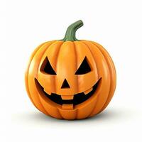 3d illustration cute halloween pumpkin. halloween decoration, day of the dead. generated AI photo