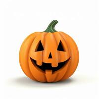 3d illustration cute halloween pumpkin. halloween decoration, day of the dead. generated AI photo
