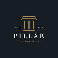 Pillar Logo Design for lawyers with a luxurious and modern building column concept. vector