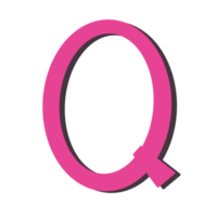 Pink letter Q png